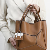Simple Office Spliced Large-Capacity Tote Bag - liwisi