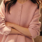 Round Neck Peplum Knit Cardigan