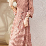 Early Autumn Floral Long-Sleeve Elegant Dress - liwisi