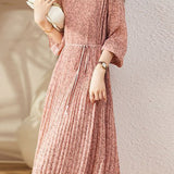 Early Autumn Floral Long-Sleeve Elegant Dress - liwisi