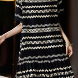 Casual Geometric Wave Print Dress