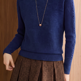 Elegant Commuter Off-The-Shoulder Batwing Long-Sleeve Knit Top