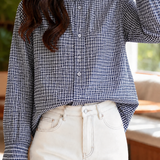 Elegant Vintage Ruffled Stand Collar Pleated Blouse