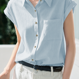 Casual Commuter Sleeveless Cuff Shirt