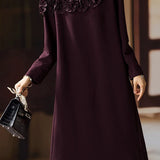 Elegant Mesh Paneled 3D Floral Dress