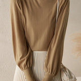 Button Decorated Slit Sleeve Knit Top - 5 Colors Available