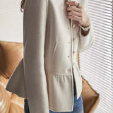 Nail Color Gathered Eco Cashmere Coat with Lining