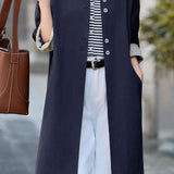 Casual Lapel Single‑Breasted Long Sleeve Trench Coat