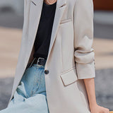 Elegant Commuter Lapel Back Slit Blazer