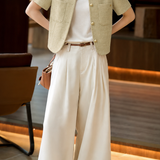 French Elegant Cropped Single-Breasted Blazer