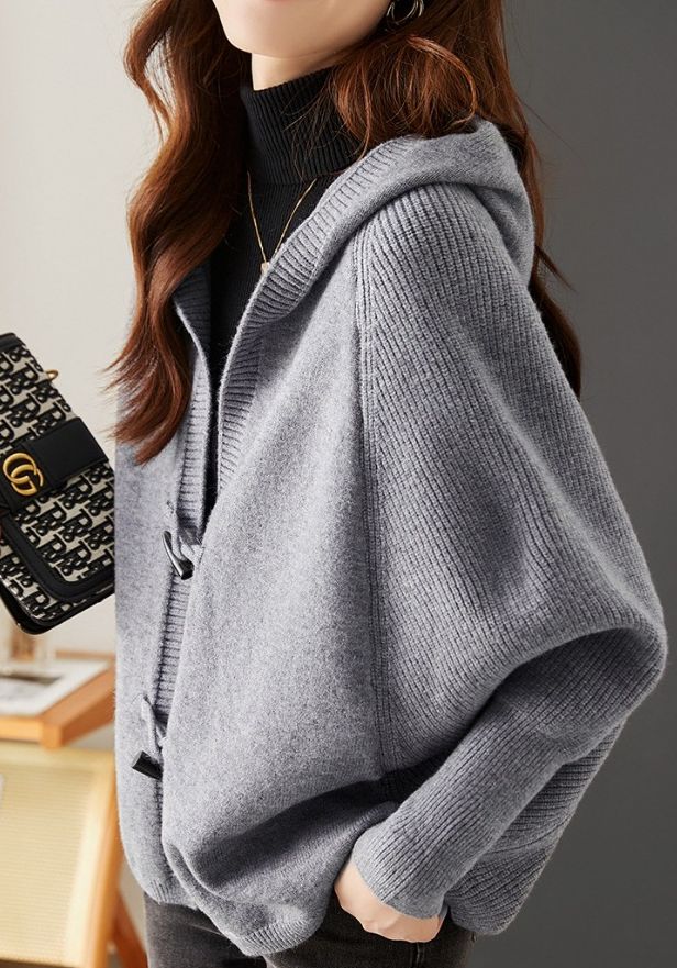 Versatile Knitted Hooded Cardigan Coat - liwisi