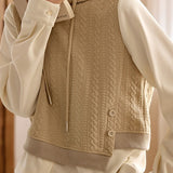 Hooded Bi-Color Jacquard Knit Hoodie