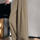 Casual Versatile Pleated Wide-leg Pants
