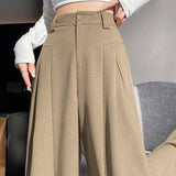 Casual Versatile Pleated Wide-leg Pants
