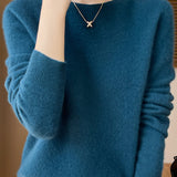 Solid-color round-neck base layer shirt