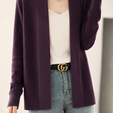 Casual Shawl Collar Side Slit Midi Cardigan