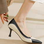 Elegant Office Pointed Color-Block High Heels - liwisi