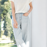 Delicate V-neck Back Hollow Lace T-shirt
