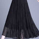Elegant Mesh Lace Embroidery A-line Midi Skirt