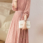 Early Autumn Floral Long-Sleeve Elegant Dress - liwisi