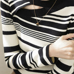 Early Autumn Casual Striped Color-Block Sweater - liwisi