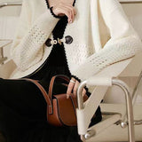 V-Neck Toggle Button Knit Cardigan - 2 Colors Available