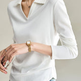 Johnny Collar Simple Design Long Sleeve Knit - 4 Colors Available