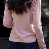 Casual Half Zip Finger Hole T-Shirt