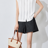 Commuter Stand Collar Vertical Pin-tuck Blouse