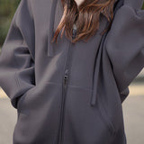 Two-Piece Set: Casual Hooded Zip-Up Jacket + Casual Side Pocket Skirt - 2 Colors Available