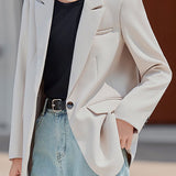 Elegant Commuter Lapel Back Slit Blazer