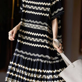 Casual Geometric Wave Print Dress