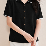 Elegant Commuter Ruffled Lapel Blouse