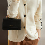 Key Neck Button Decor Knit Cardigan - 3 Colors Available