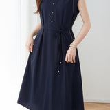 Elegant Commuter Lace Lapel Dress