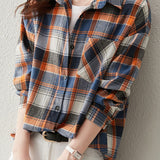 Early Autumn Stylish Casual Checkered Sleeve Shirt - liwisi