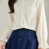 Embroidered Lace Cotton Shirt - liwisi