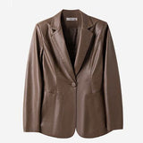 Montgomery Collar Leather Tailored Jacket - 2 Colors Available