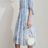 Elegant Bleached Print Dress - liwisi