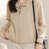 Hooded Zip-Up Drop Shoulder Jacket