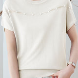 Elegant Flutter Sleeve Crew Neck Short Sleeve T-Shirt