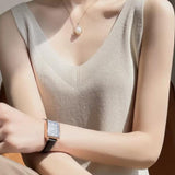 V-neck loose knit top - liwisi