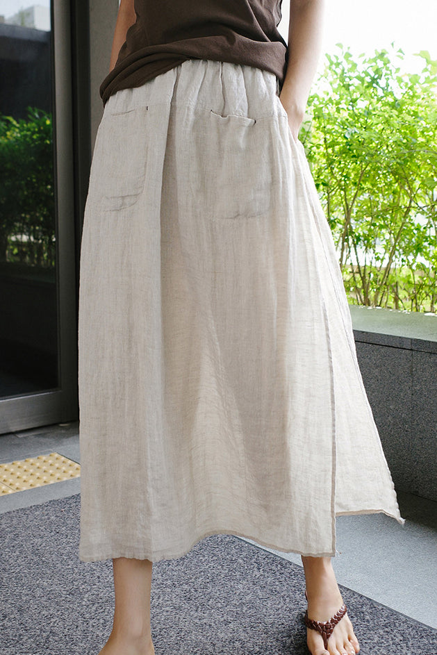 Effortless Side Slit Long Skants - 2 Colors Available - liwisi