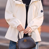 Casual Hooded Zip Drawstring Long Sleeve Coat