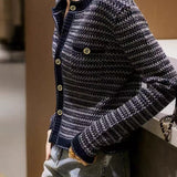 Exquisite Commuter Crew Neck Long‑Sleeve Knit Cardigan Coat