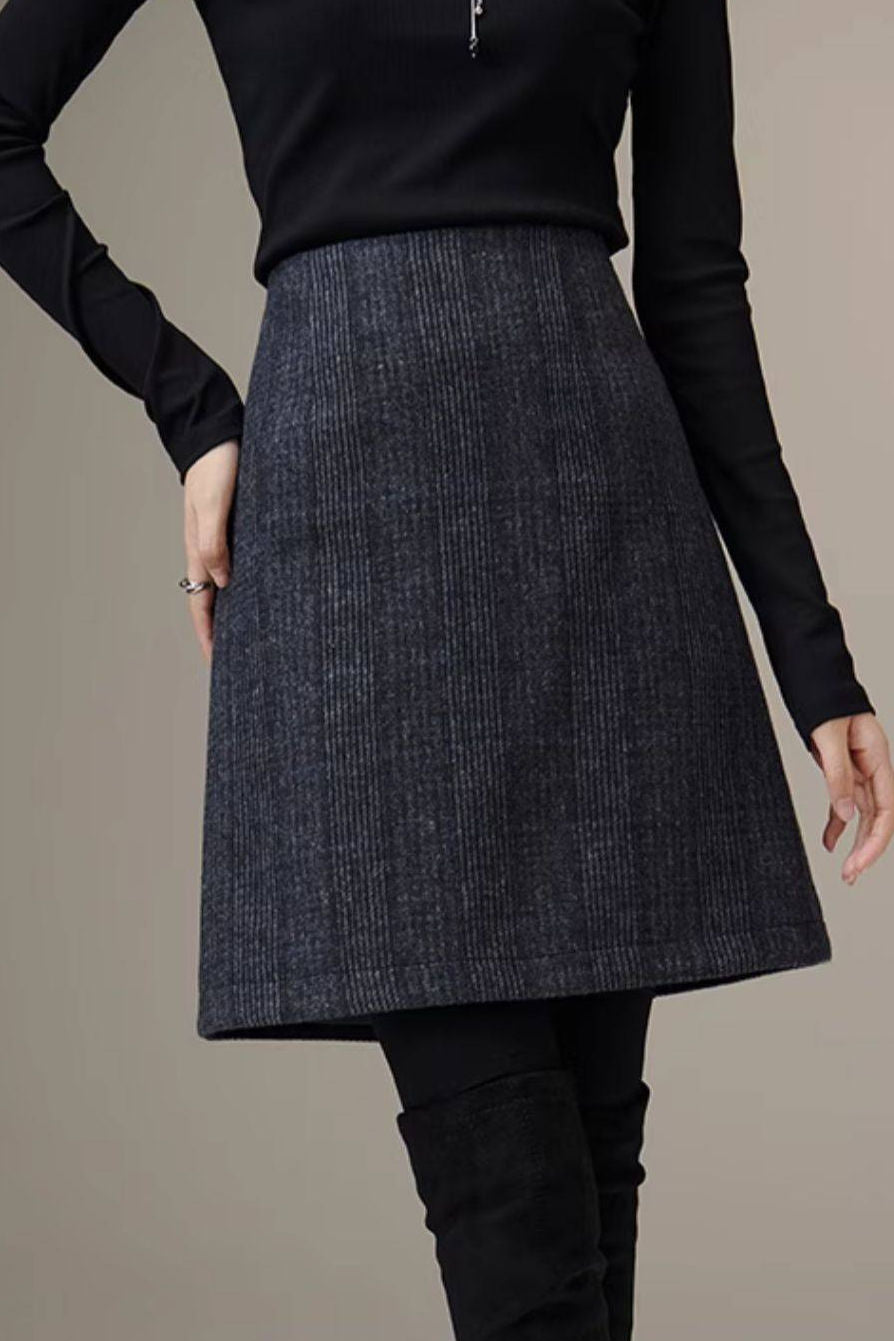 Casual Plaid A-Line Midi Skirt - liwisi