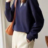 Skipper Collar Logo Embroidered Sweatshirt - 2 Colors Available