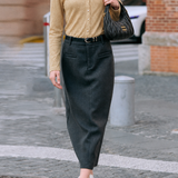 Elegant Commuter Leaf Jacquard Lapel Long-Sleeve Knit Blouse