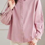 Exquisite Commuter Small Lapel Long‑Sleeve Embroidered Blouse