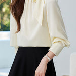 Elegant Stand Collar Bow Shirt - liwisi